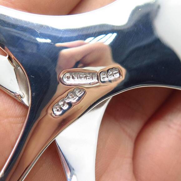 925 Sterling Silver Vintage Mexico Modernist Pin Brooch - Picture 7 of 7